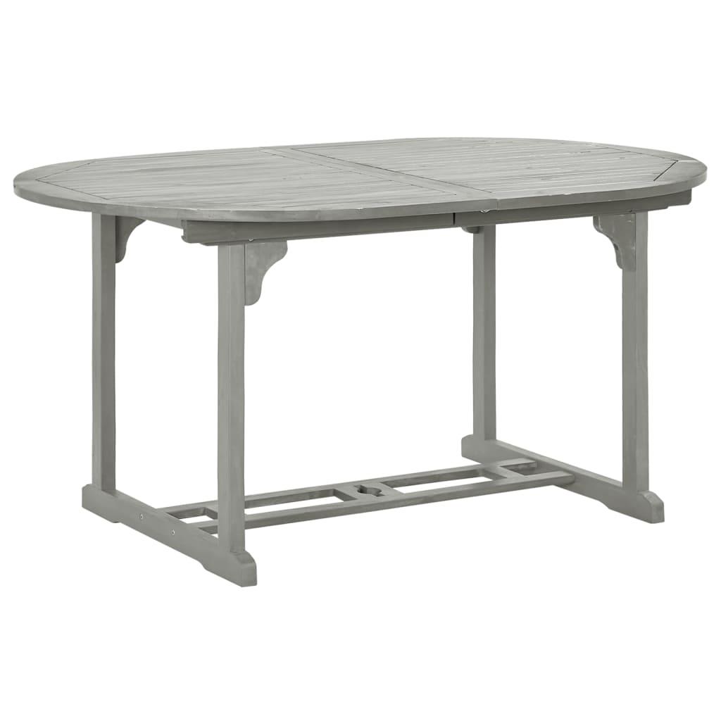 Tuintafel Massief Acaciahout Grijs 200 x 100 x 75 cm ovaal