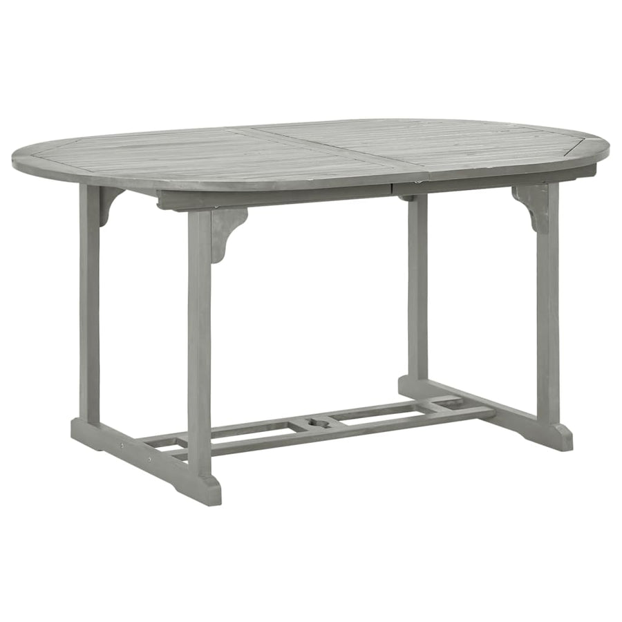 Tuintafel Massief Acaciahout Grijs 200 x 100 x 75 cm ovaal