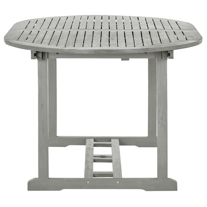 Tuintafel Massief Acaciahout Grijs 200 x 100 x 75 cm ovaal