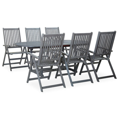 7-Delige Tuinset Massief Acaciahout Grijs 6
