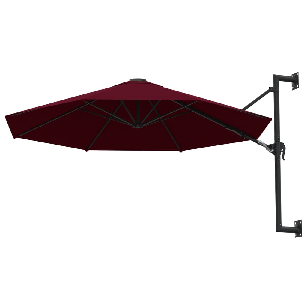 Wandparasol Met Metalen Paal 300 Cm Bordeauxrood
