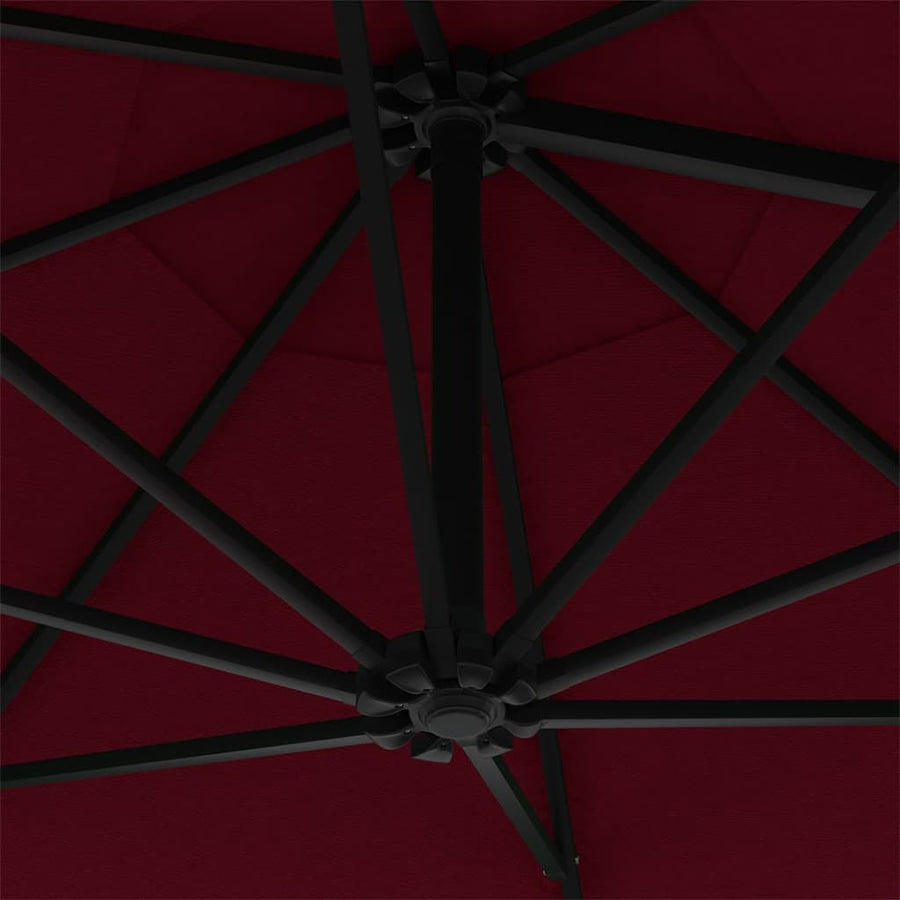 Wandparasol Met Metalen Paal 300 Cm Bordeauxrood