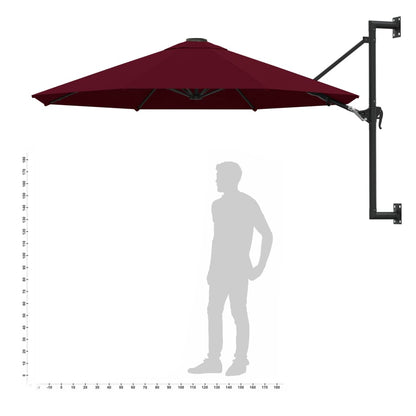 Wandparasol Met Metalen Paal 300 Cm Bordeauxrood