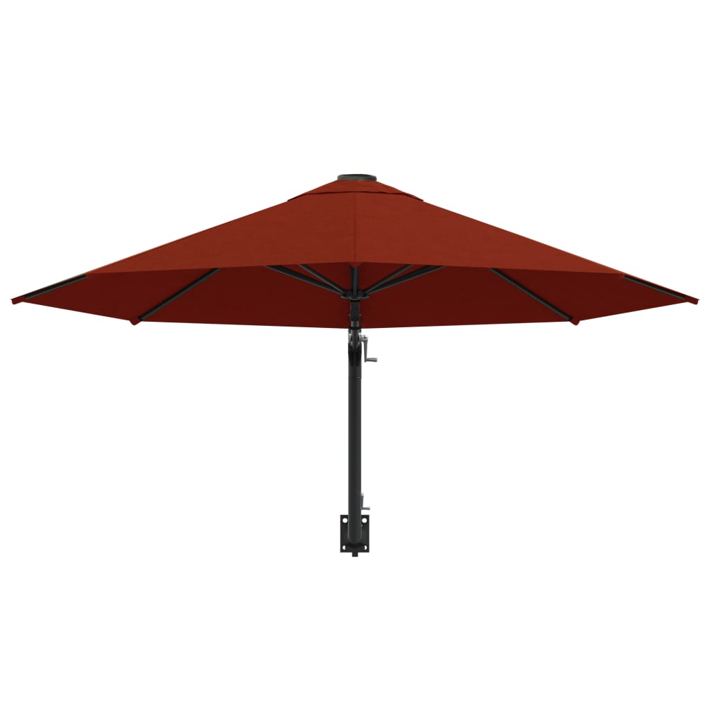 Wandparasol Met Metalen Paal 300 Cm Kleurig Terracotta