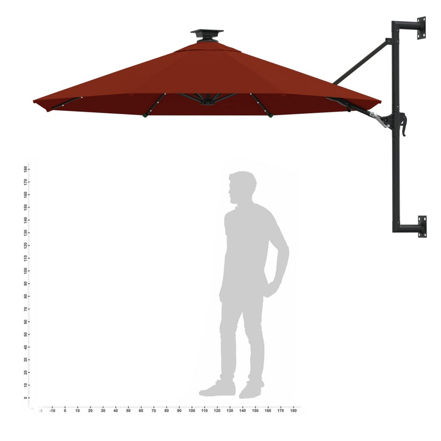 Wandparasol Met Metalen Paal 300 Cm Kleurig Terracotta