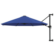 Wandparasol 300 cm blauw metalen paal