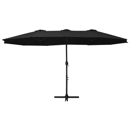 Parasol Met Aluminium Paal 460X270 Cm Zwart