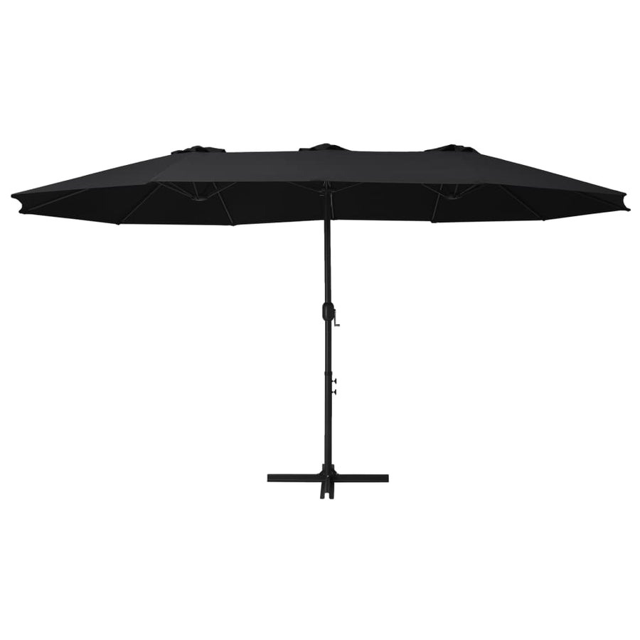 Parasol Met Aluminium Paal 460X270 Cm Zwart