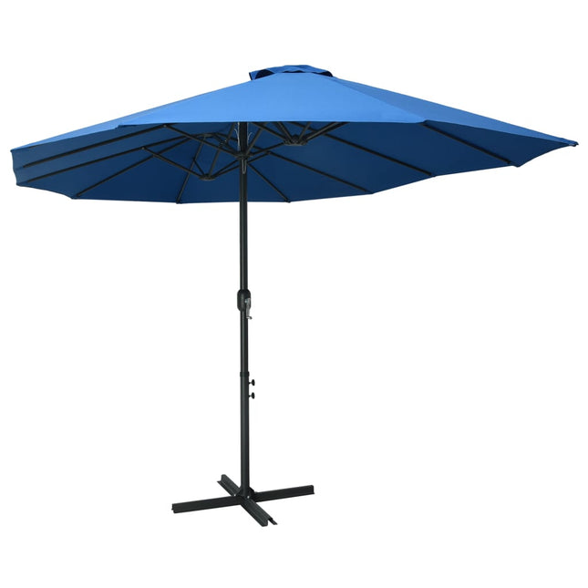 Parasol Met Aluminium Paal 460X270 Cm Blauw