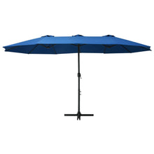 Parasol Met Aluminium Paal 460X270 Cm Blauw