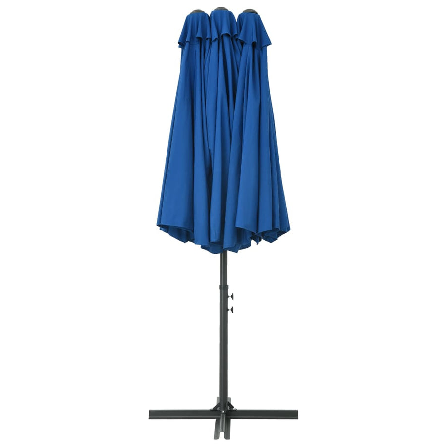 Parasol Met Aluminium Paal 460X270 Cm Blauw