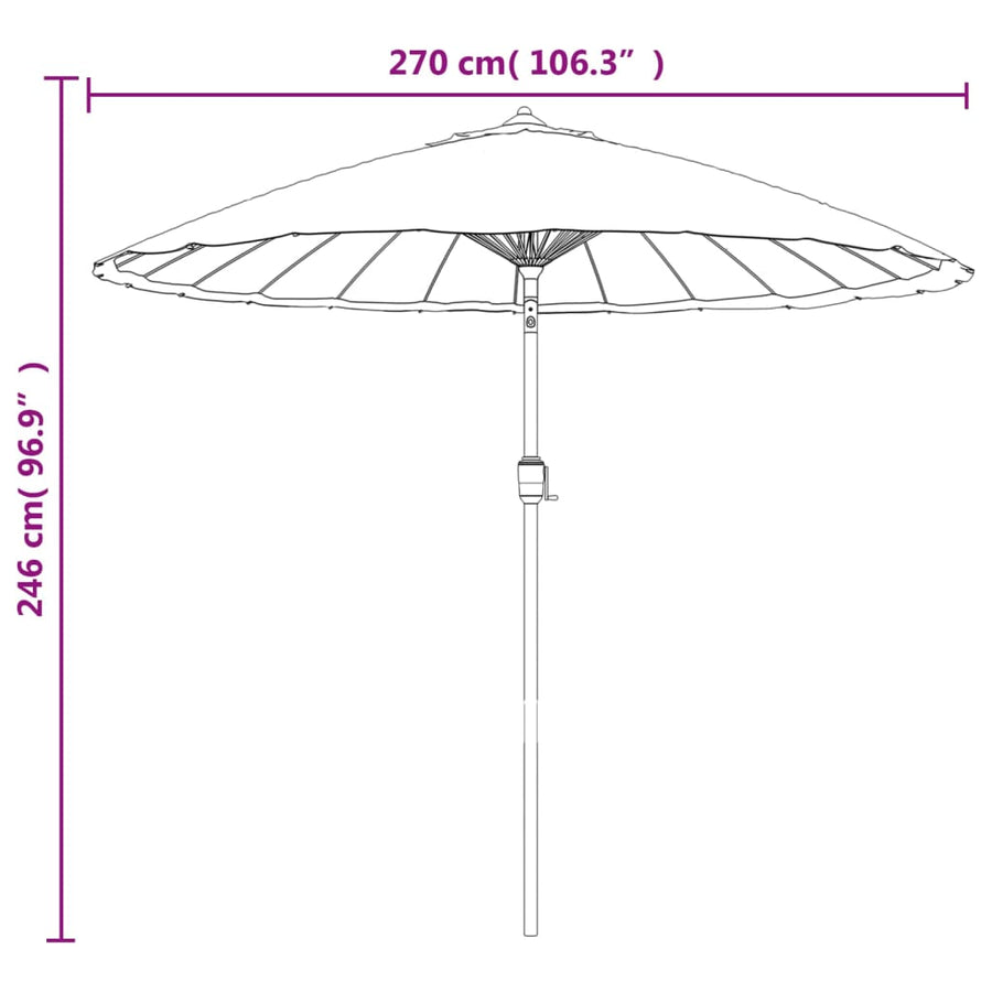 Parasol Met Aluminium Paal 270 Cm Terracottakleurig