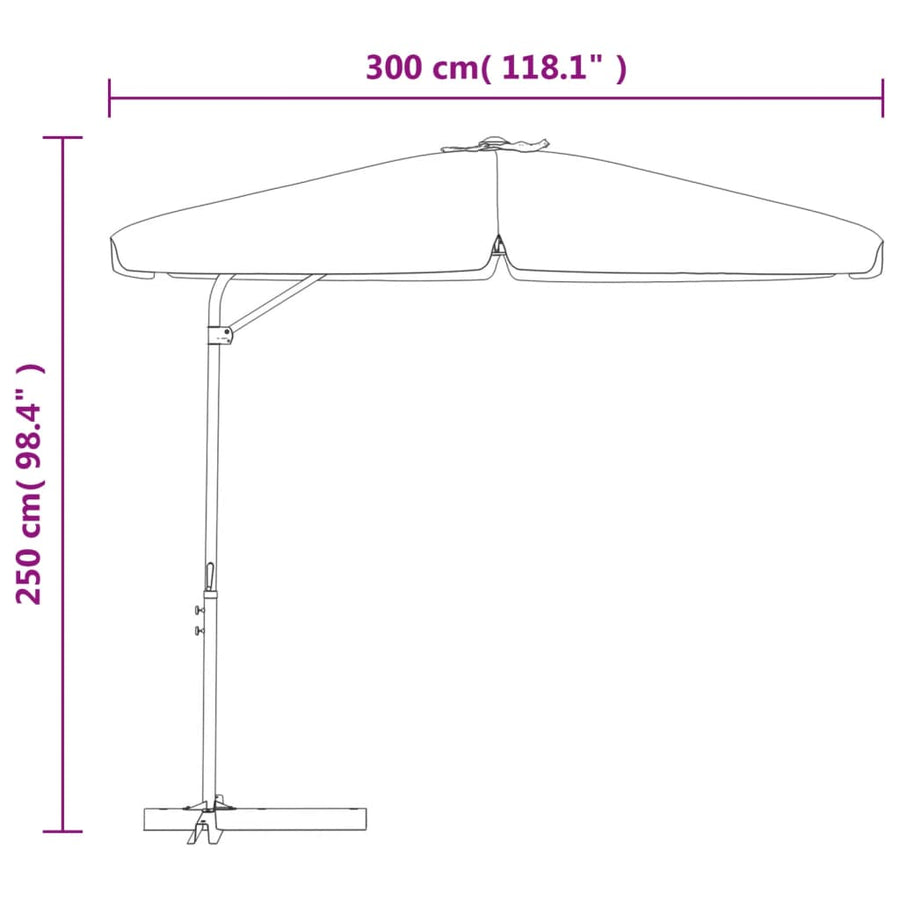 Parasol Met Stalen Paal 300 Cm Groen