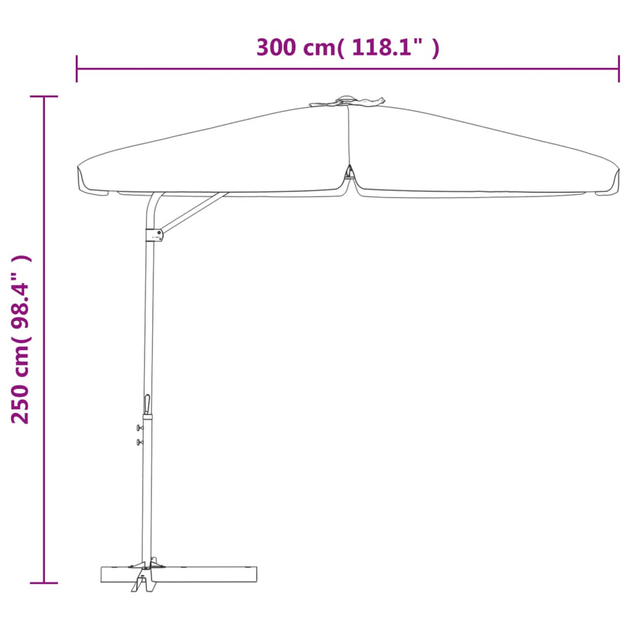 Parasol Met Stalen Paal 300 Cm Zandwit