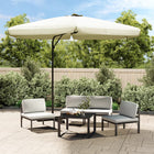 Parasol with Steel Pole 300 cm Sand White