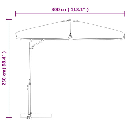 Parasol Met Stalen Paal 300 Cm Zwart
