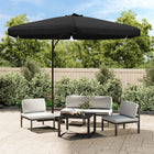 Parasol With Steel Pole 300 cm Black