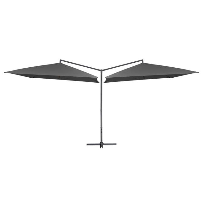 Parasol Dubbel Met Stalen Paal 250X250 Cm Antraciet