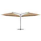 Parasol Dubbel Met Stalen Paal 250X250 Cm Taupe