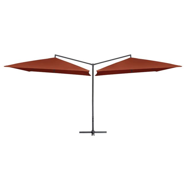 Parasol Dubbel Met Stalen Paal 250X250 Cm Kleurig Terracotta