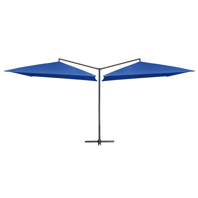 Parasol Dubbel Met Stalen Paal 250X250 Cm Azuurblauw azure blue