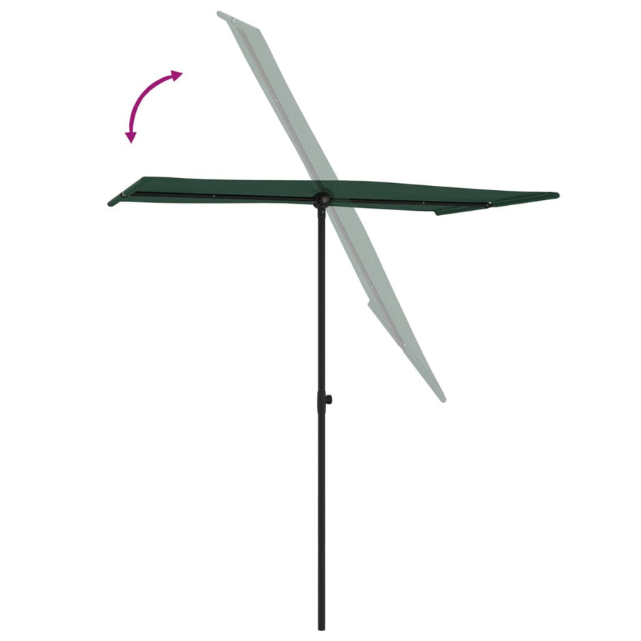 Parasol Met Aluminium Paal 180 x 110 cm Groen