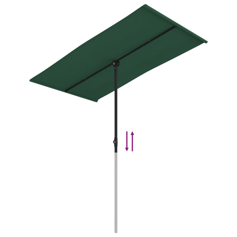 Parasol Met Aluminium Paal 180 x 110 cm Groen