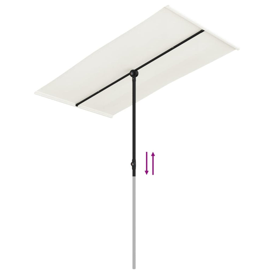 Parasol Met Aluminium Paal 180 x 110 cm Zandwit