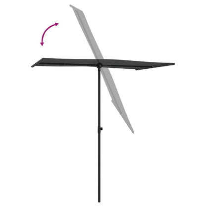 Parasol Met Aluminium Paal 180 x 110 cm Antraciet