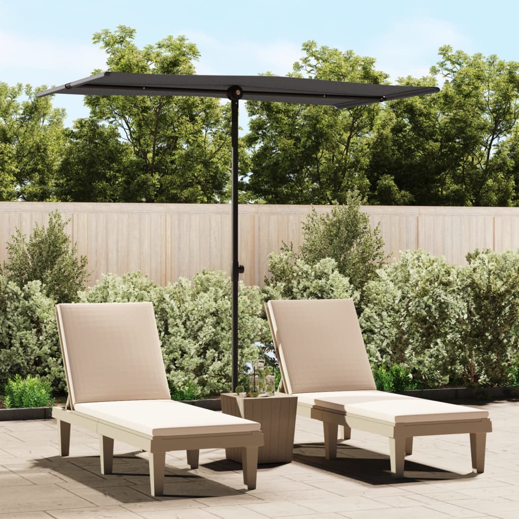 Parasol Met Aluminium Paal 180 x 110 cm Antraciet