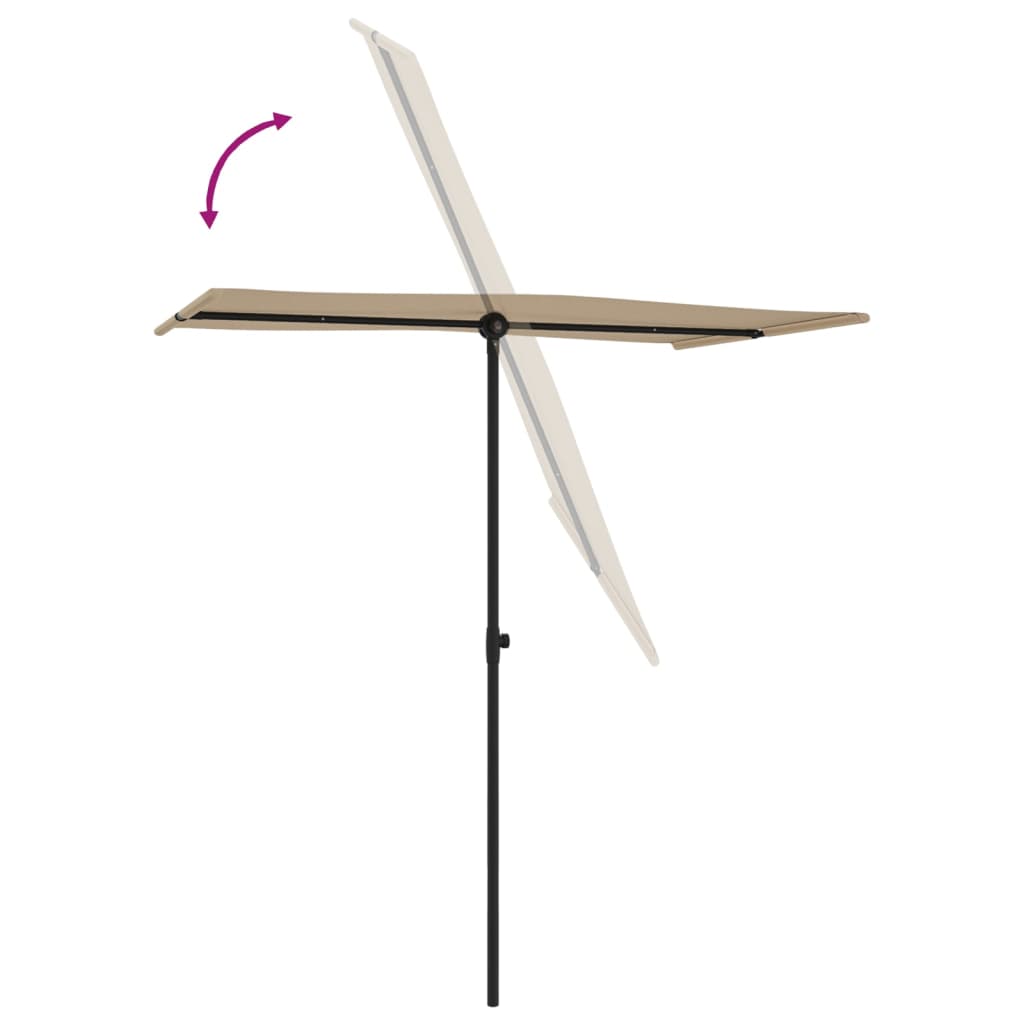 Parasol Met Aluminium Paal 180 x 110 cm Taupe