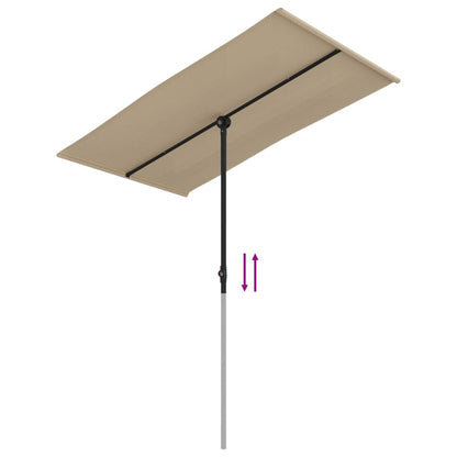 Parasol Met Aluminium Paal 180 x 110 cm Taupe