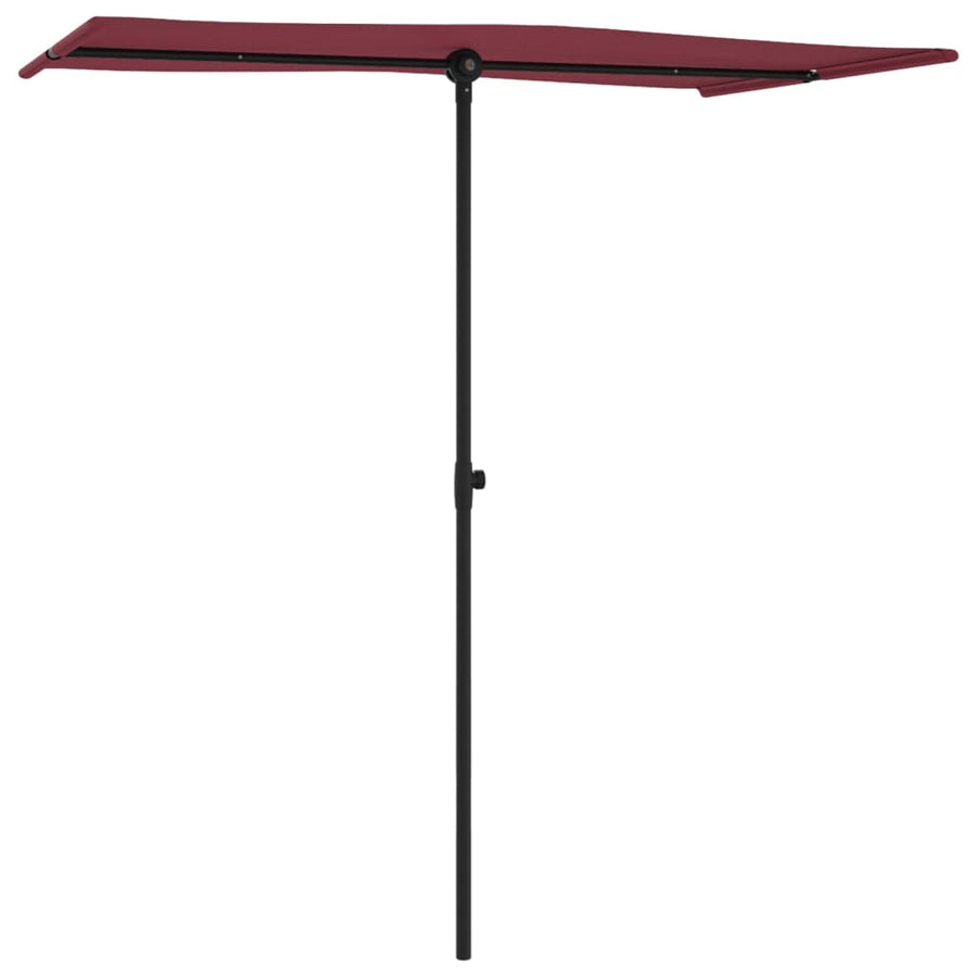 Parasol Met Aluminium Paal 180 x 110 cm Bordeauxrood