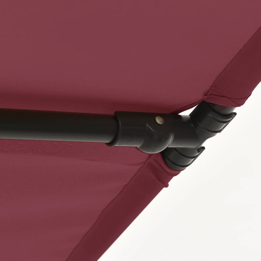 Parasol Met Aluminium Paal 180 x 110 cm Bordeauxrood