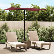 Parasol With Aluminum Pole 180 x 110 cm Burgundy
