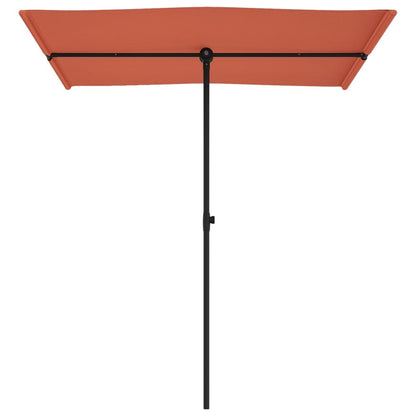 Parasol met aluminium paal 180x110 cm terracottakleurig