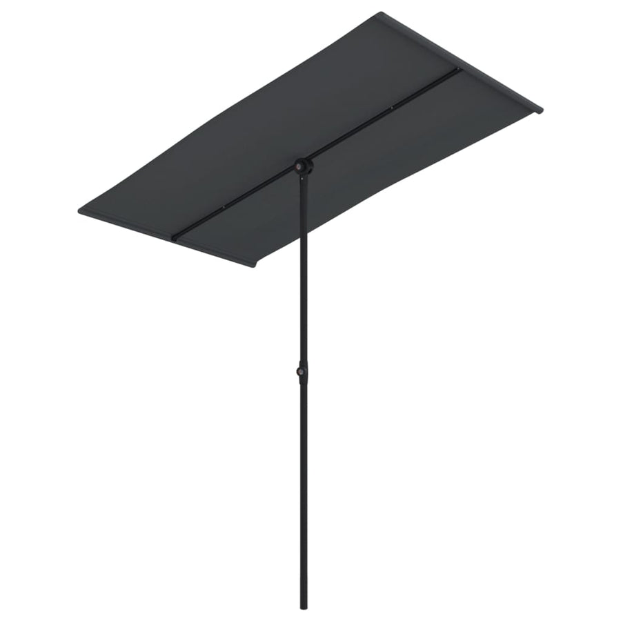 Parasol Met Aluminium Paal 180 x 110 cm Zwart