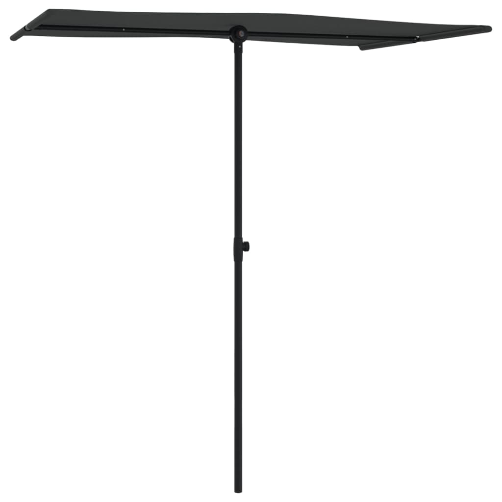 Parasol Met Aluminium Paal 180 x 110 cm Zwart
