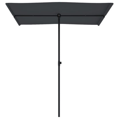 Parasol Met Aluminium Paal 180 x 110 cm Zwart