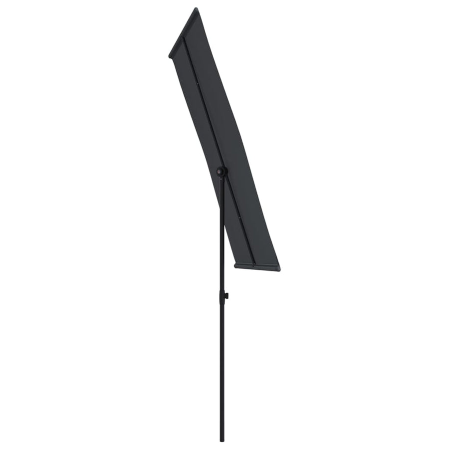 Parasol Met Aluminium Paal 180 x 110 cm Zwart