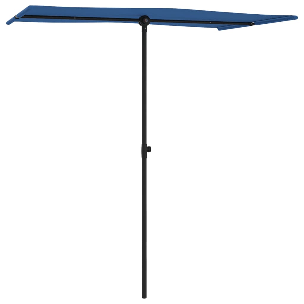 Parasol Met Aluminium Paal Azuurblauw 180 x 110 cm azure blue