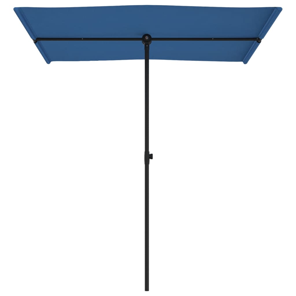 Parasol Met Aluminium Paal Azuurblauw 180 x 110 cm azure blue
