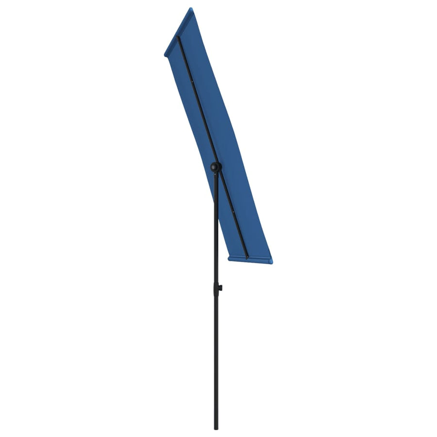 Parasol Met Aluminium Paal Azuurblauw 180 x 110 cm azure blue