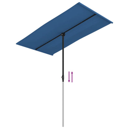 Parasol Met Aluminium Paal Azuurblauw 180 x 110 cm azure blue