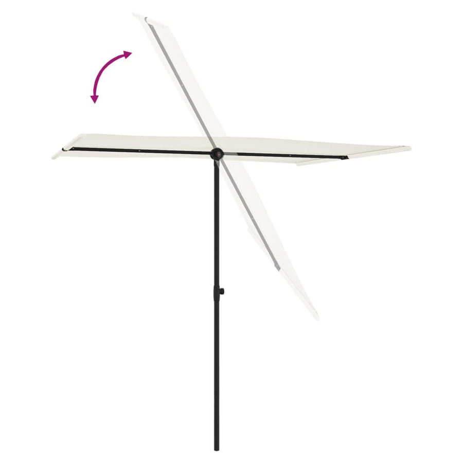 Parasol Met Aluminium Paal 2X1,5 M 200 x 150 cm Zandwit