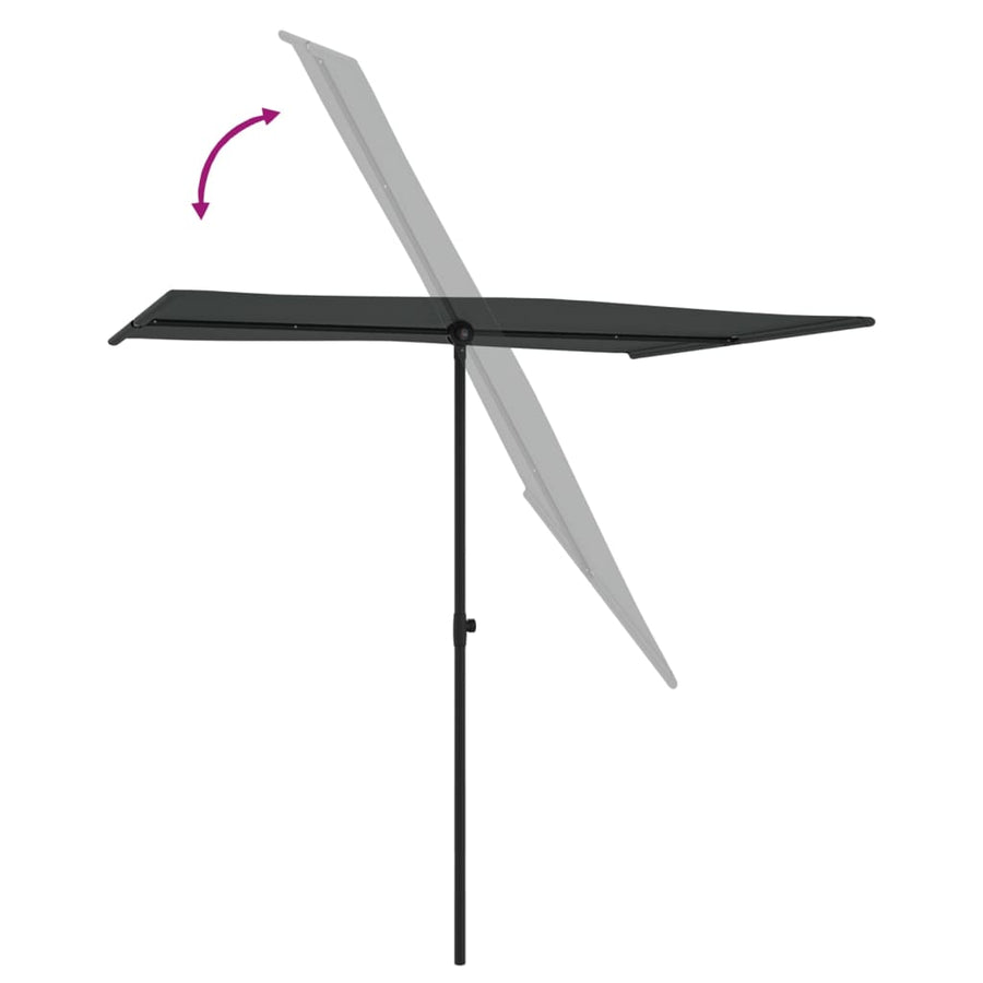 Parasol Met Aluminium Paal 2X1,5 M Antraciet 200 x 150 cm