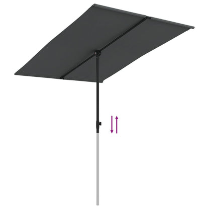 Parasol Met Aluminium Paal 2X1,5 M Antraciet 200 x 150 cm