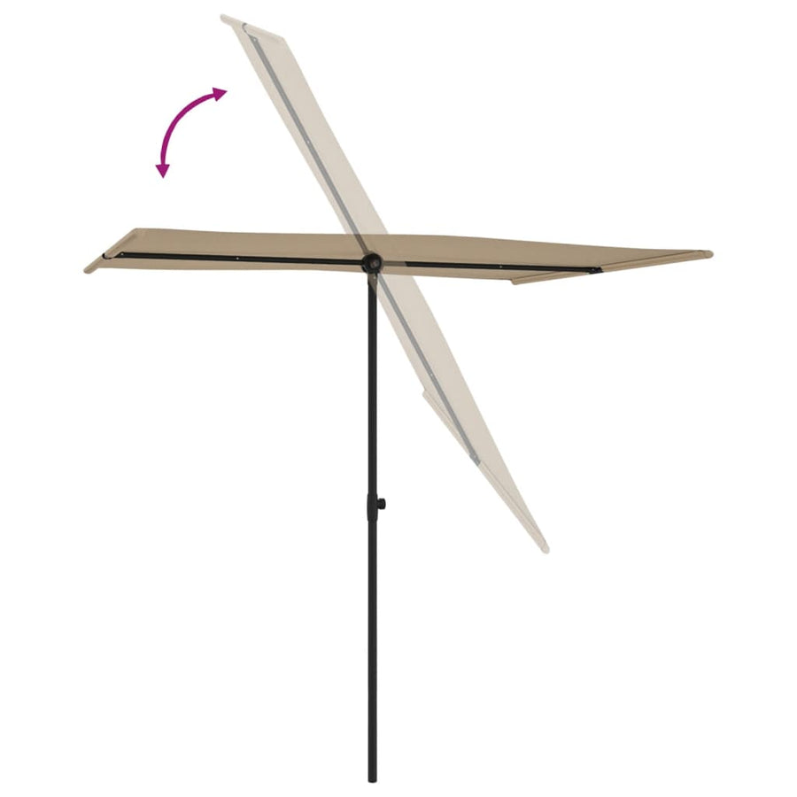 Parasol Met Aluminium Paal 2X1,5 M Taupe 200 x 150 cm