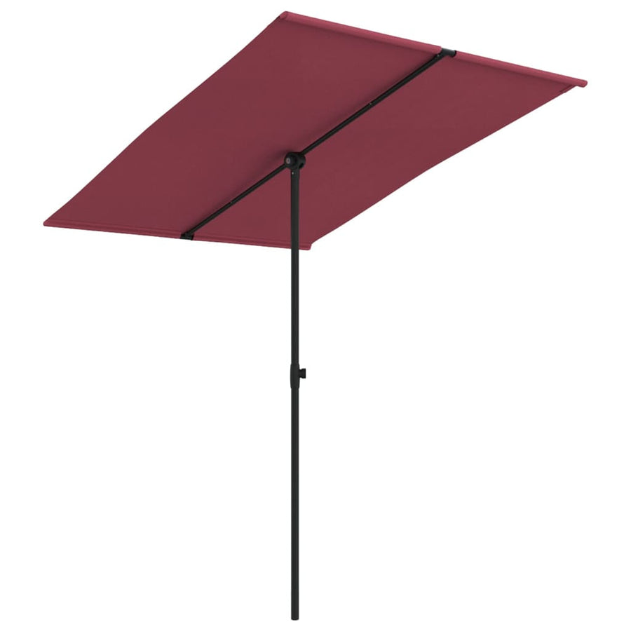 Parasol Met Aluminium Paal 2X1,5 M Bordeauxrood 200 x 150 cm
