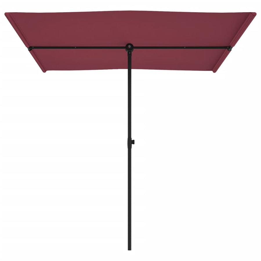 Parasol Met Aluminium Paal 2X1,5 M Bordeauxrood 200 x 150 cm